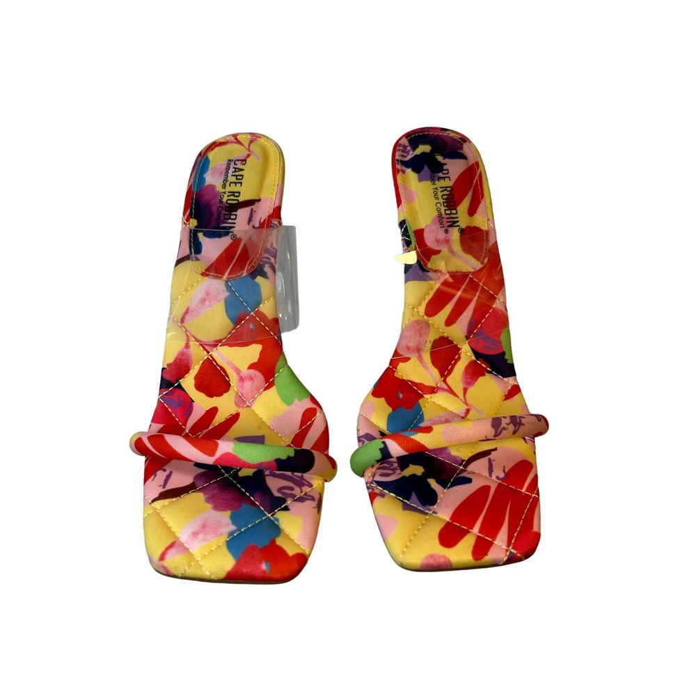 Cape Robbins Musa Square Toe Single Sole High Heels Size 9 Bright Multi Color